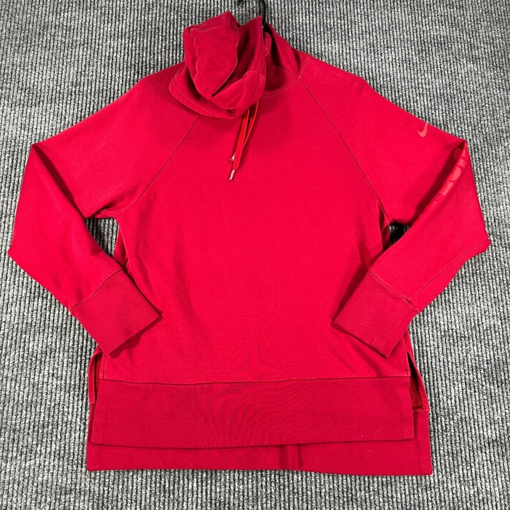 Nike Hoodie Sweatshirt Womens Small Red Long Sleeve Dri-Fit Active Casual